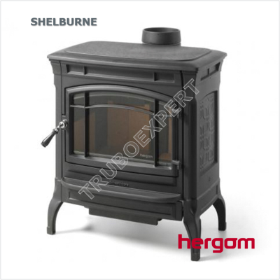 Hergom SHELBURNE дровяная, чугунная отопительная печь-камин, окрашена в черный цвет