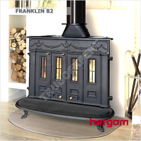 Hergom FRANKLIN-82 дровяная, чугунная отопительная печь-камин, окрашенная в черный цвет