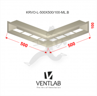 Конвекционная решётка VENTLAB V-OPEN-L 500x500x100 белого цвета, открытая, угловая, симметричная