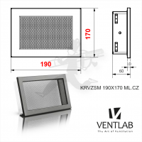 Конвекционная решётка VENTLAB V-MODEL 190x170 чёрного цвета, сетка