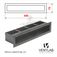 Конвекционная решётка VENTLAB V-OPEN-I 450x70 чёрного цвета, открытая, прямая