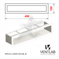 Конвекционная решётка VENTLAB V-OPEN-I 450x100 белого цвета, открытая, прямая