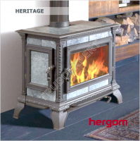Hergom HERITAGE дровяная, чугунная отопительная печь-камин, окрашенная в черный цвет