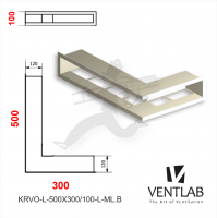 Конвекционная решётка VENTLAB V-OPEN-L 500x300x100 белого цвета, открытая, угловая, левая сторона
